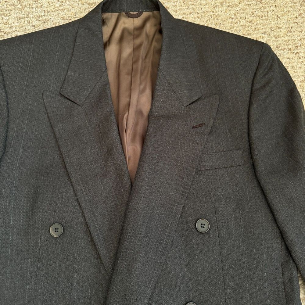 Di Mitri Vintage Wool Men's Blazer Gray 40L‎ Business Single Breasted - Picture 3 of 13